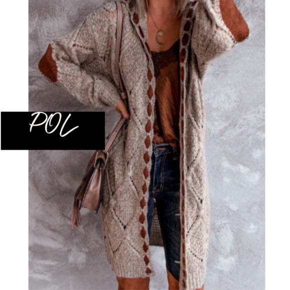 POL Sweaters - 🍁 New Gorgeous POL Suede Stitched Cardigan Sweater🍁